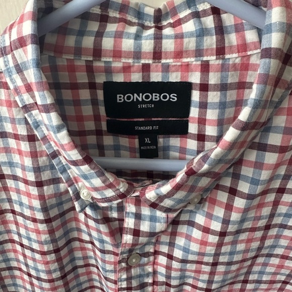 Bonobos Red and Blue Casual Button Down Shirt - Picture 2 of 6